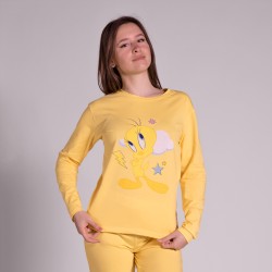 Warner Bros женски сет пижами Tweety Yellow