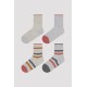 Penti женски класични чорапи G.PINK GREY STRIPE 4 PAC